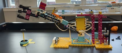 A robot build in progress at the UP Robotics workshop